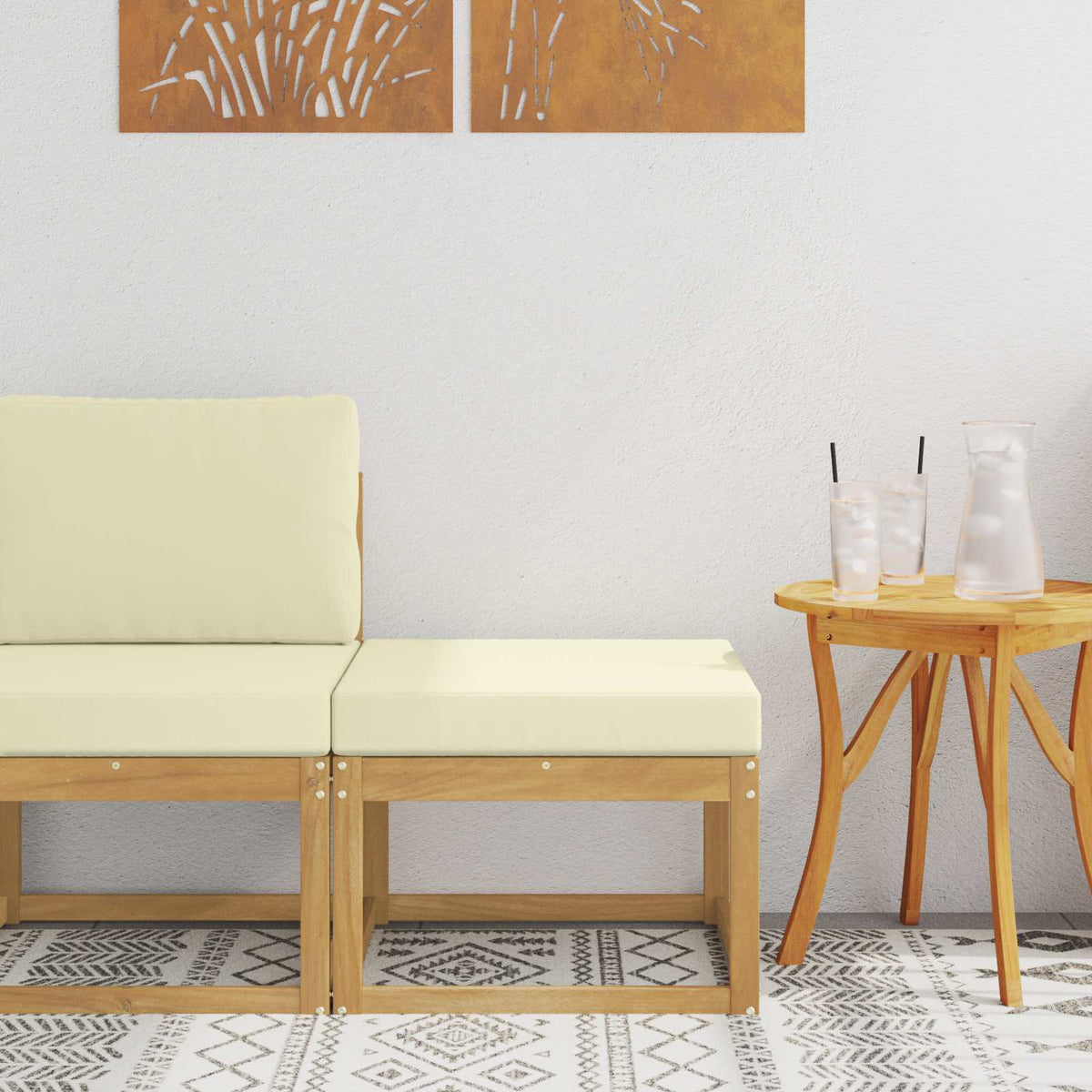 Outdoor Hocker Massief Acaciahout Wit is nu te koop bij PeponiXL, paradijselijk wonen!