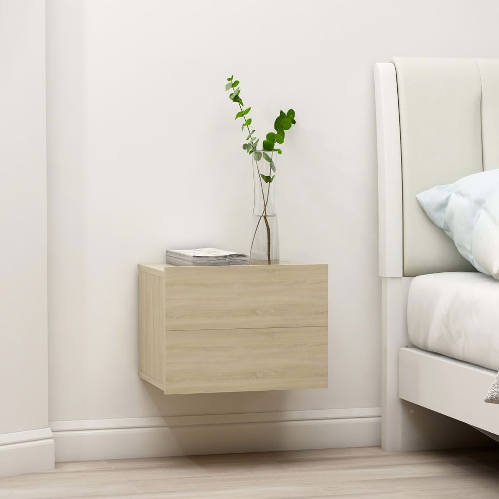 Nachtkastjes 2 st 40x30x30 cm bewerkt hout sonoma eikenkleurig is nu te koop bij PeponiXL, paradijselijk wonen!