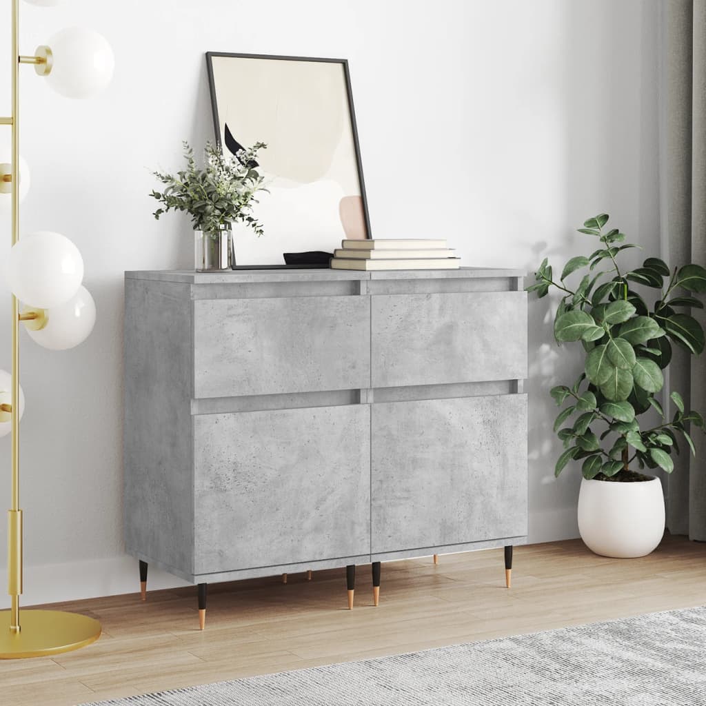Dressoirs 2 st 40x35x70 cm bewerkt hout betongrijs is nu te koop bij PeponiXL, paradijselijk wonen!