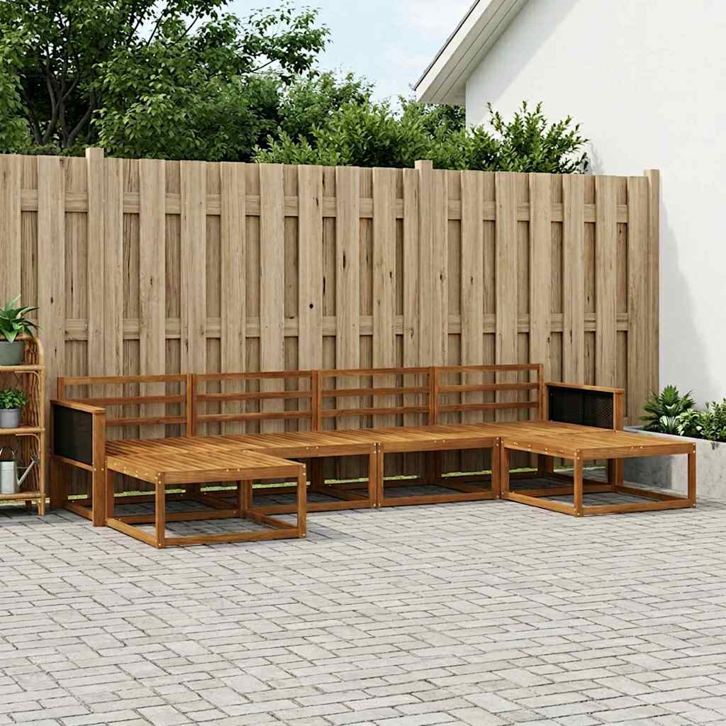 Buiten bankenset 6 pcs Naturel Massief Acaciahout is nu te koop bij PeponiXL, paradijselijk wonen!