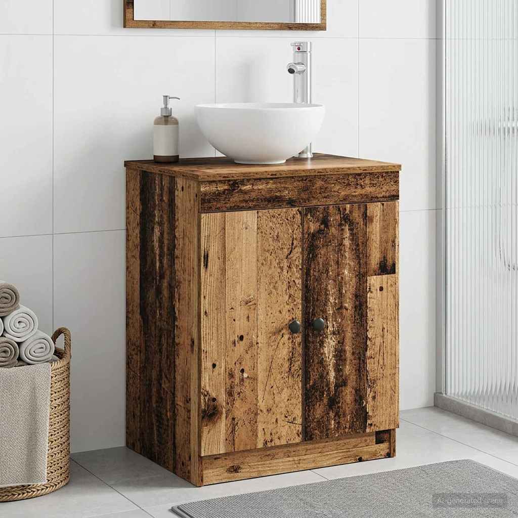 Badkamerkast Oud hout 54 x 41 x 70 cm Bewerkt hout is nu te koop bij PeponiXL, paradijselijk wonen!