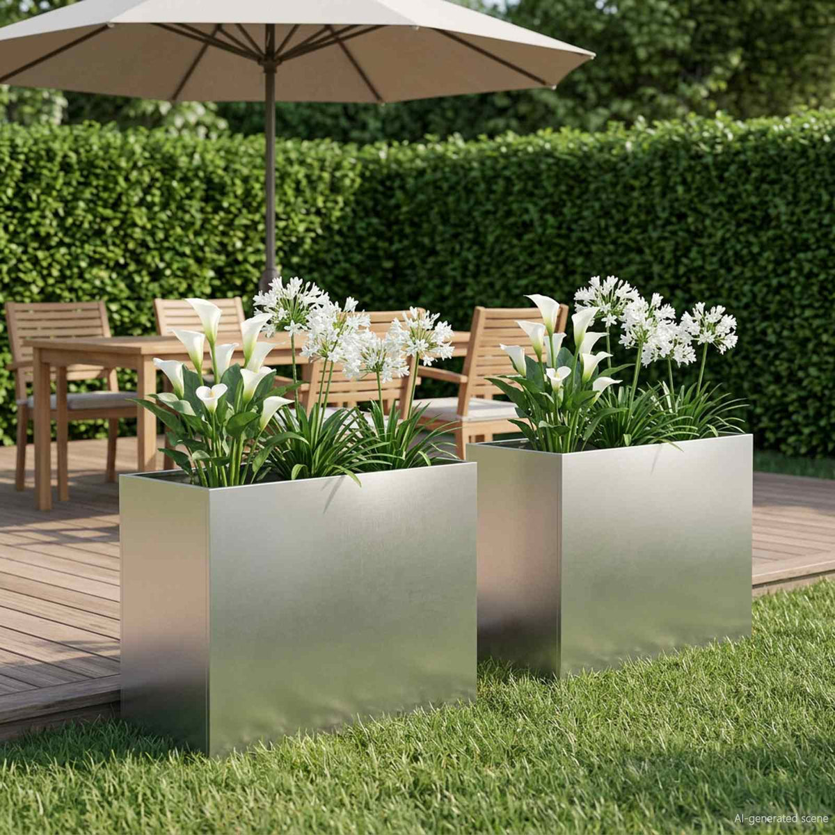 Plantenbak 2 st zilver 60 x 30 x 50 cm Roestvrij staal is nu te koop bij PeponiXL, paradijselijk wonen!
