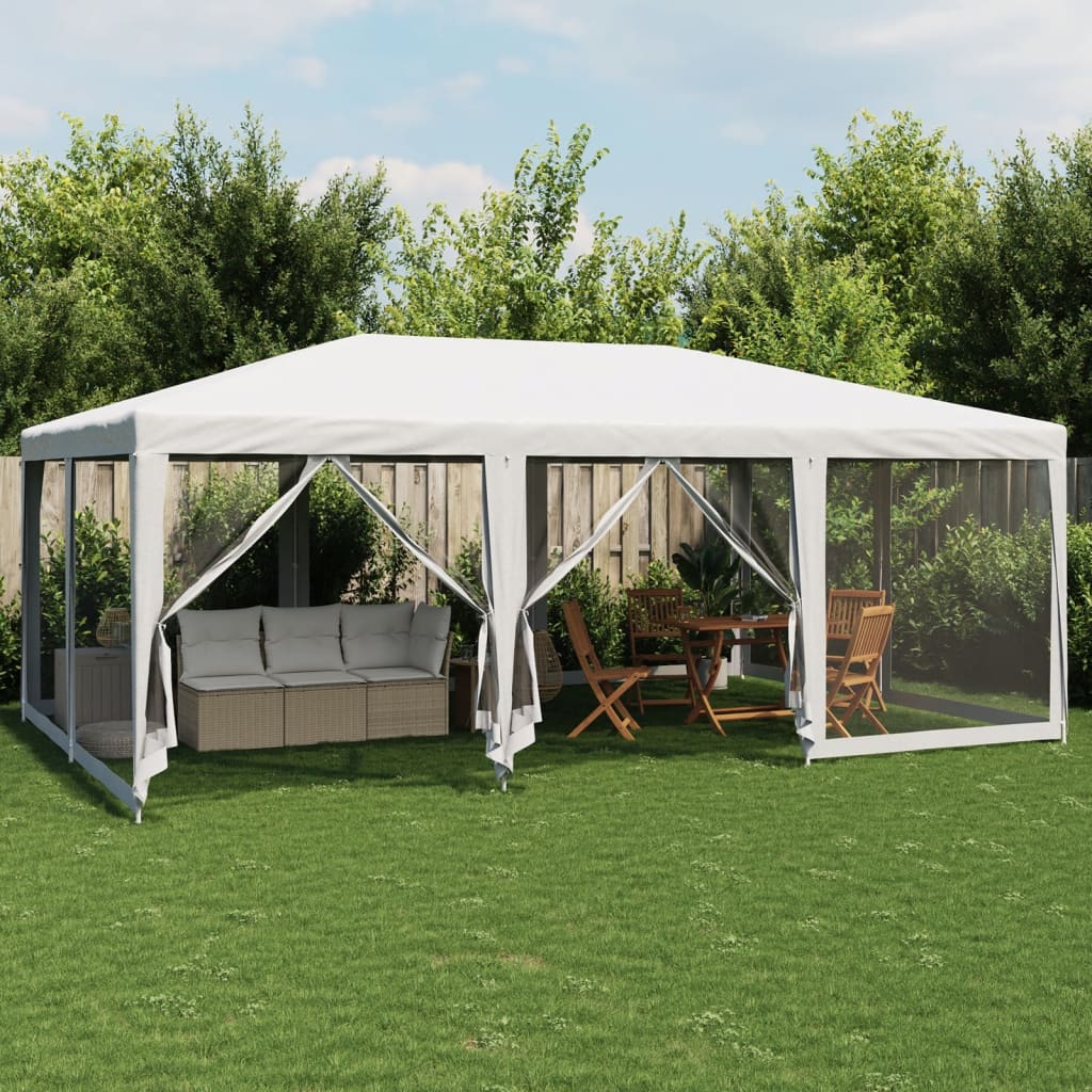 Partytent met 10 mesh zijwanden 6x4 m HDPE wit is nu te koop bij PeponiXL, paradijselijk wonen!