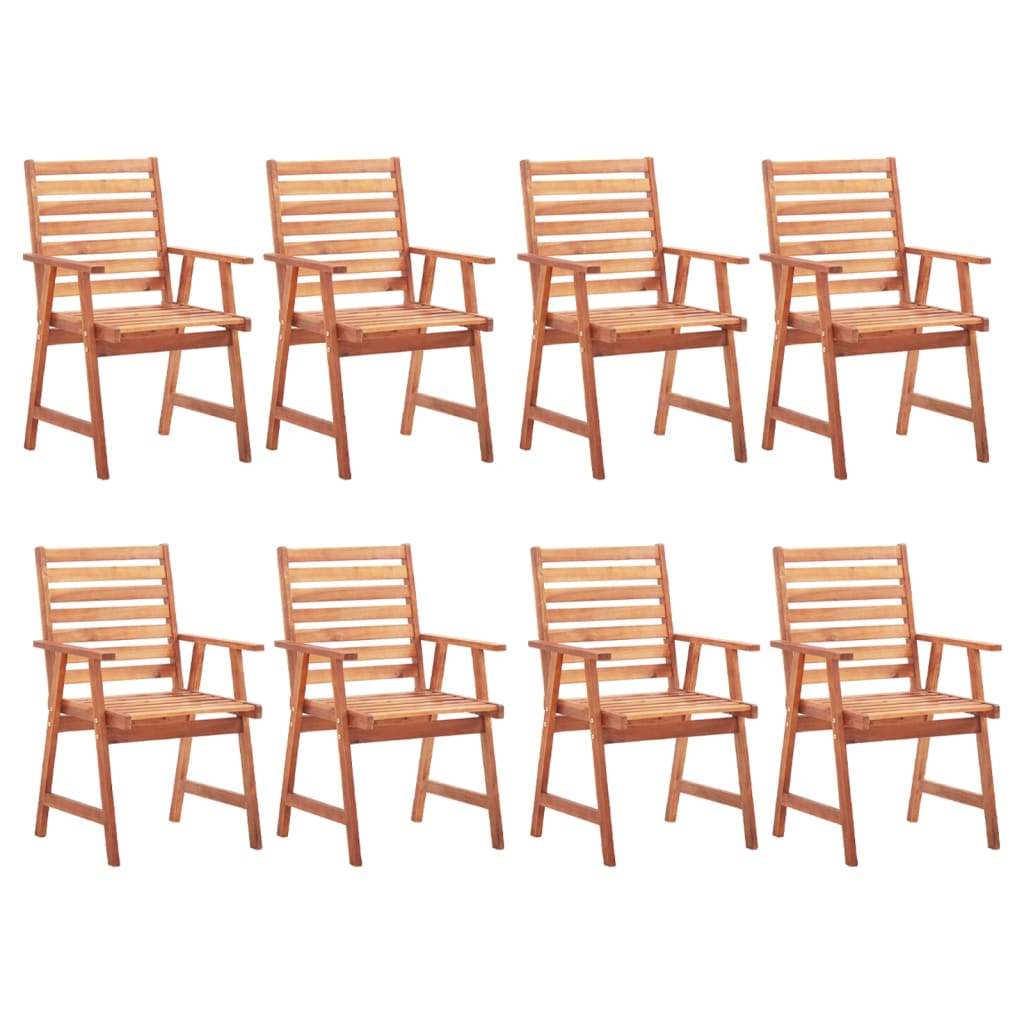 Tuinstoelen 8 st massief acaciahout is nu te koop bij PeponiXL, paradijselijk wonen!