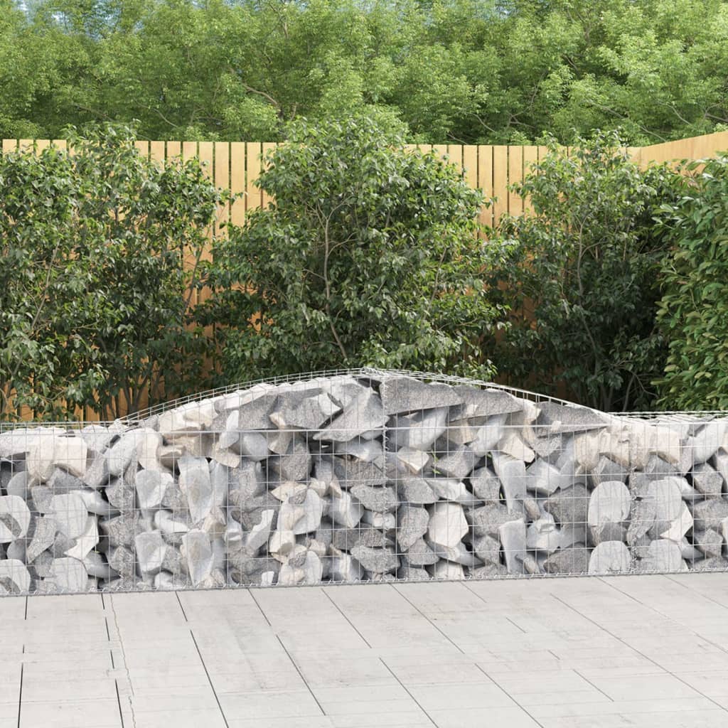 Schanskorf 2 st gewelfd 400x50x60/80 cm gegalvaniseerd ijzer is nu te koop bij PeponiXL, paradijselijk wonen!