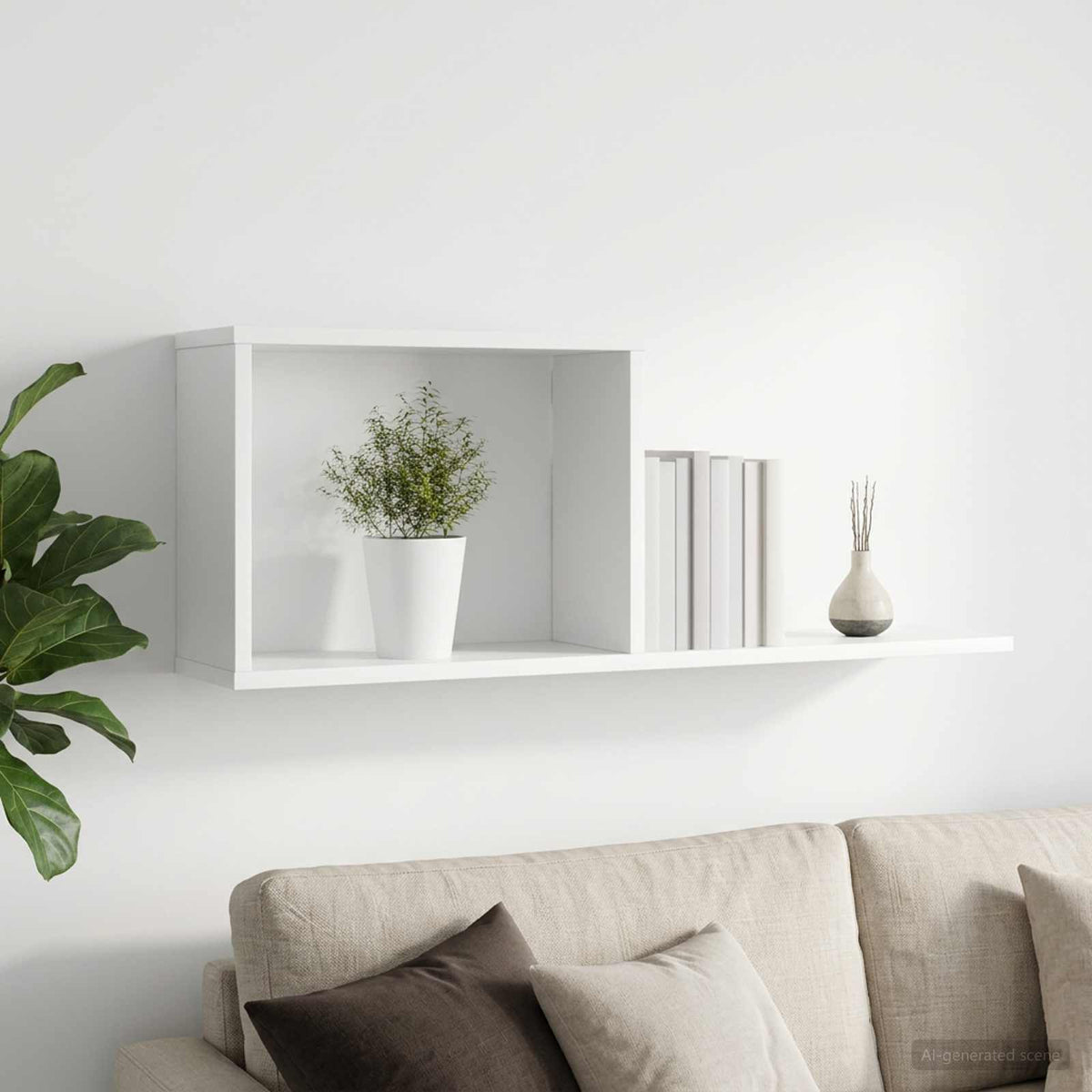 Zwevende schappen Wit 80 x 15 x 30 cm Bewerkt hout is nu te koop bij PeponiXL, paradijselijk wonen!