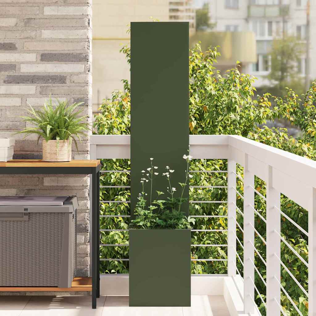 Tuin Privacy Screen Olijfgroen 32 x 150 cm Koudgewalst staal is nu te koop bij PeponiXL, paradijselijk wonen!