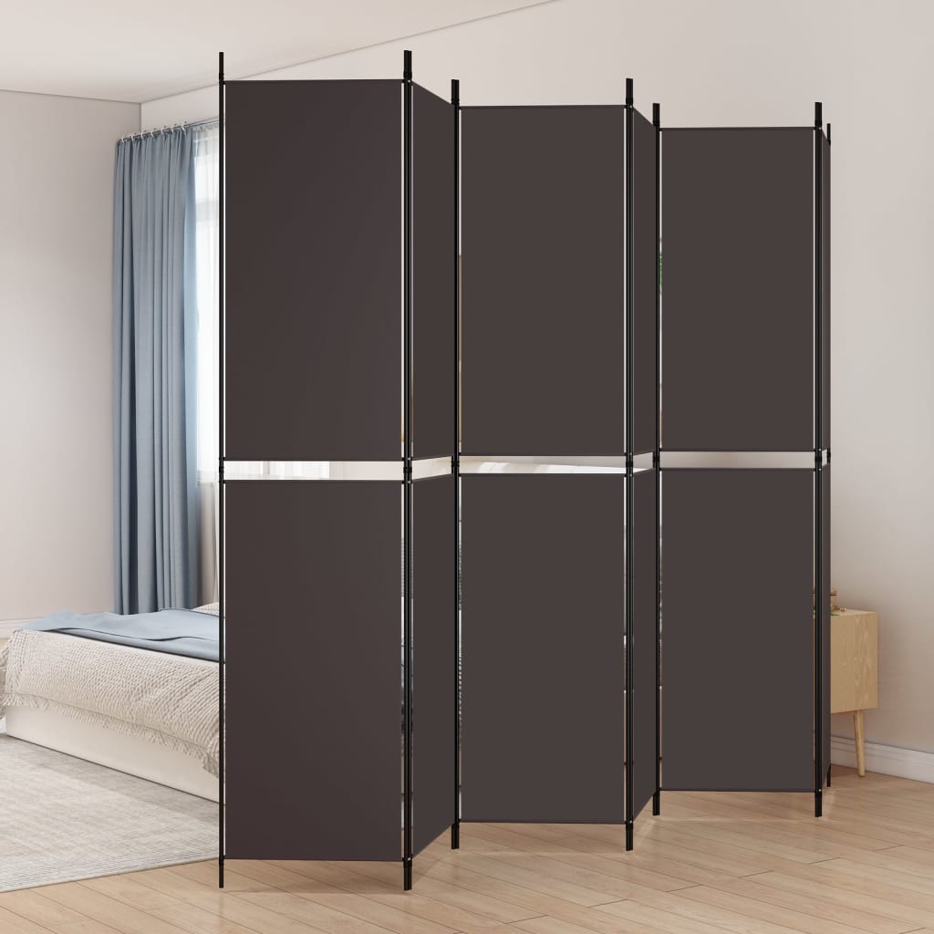 Kamerscherm met 6 panelen 300x220 cm stof bruin is nu te koop bij PeponiXL, paradijselijk wonen!