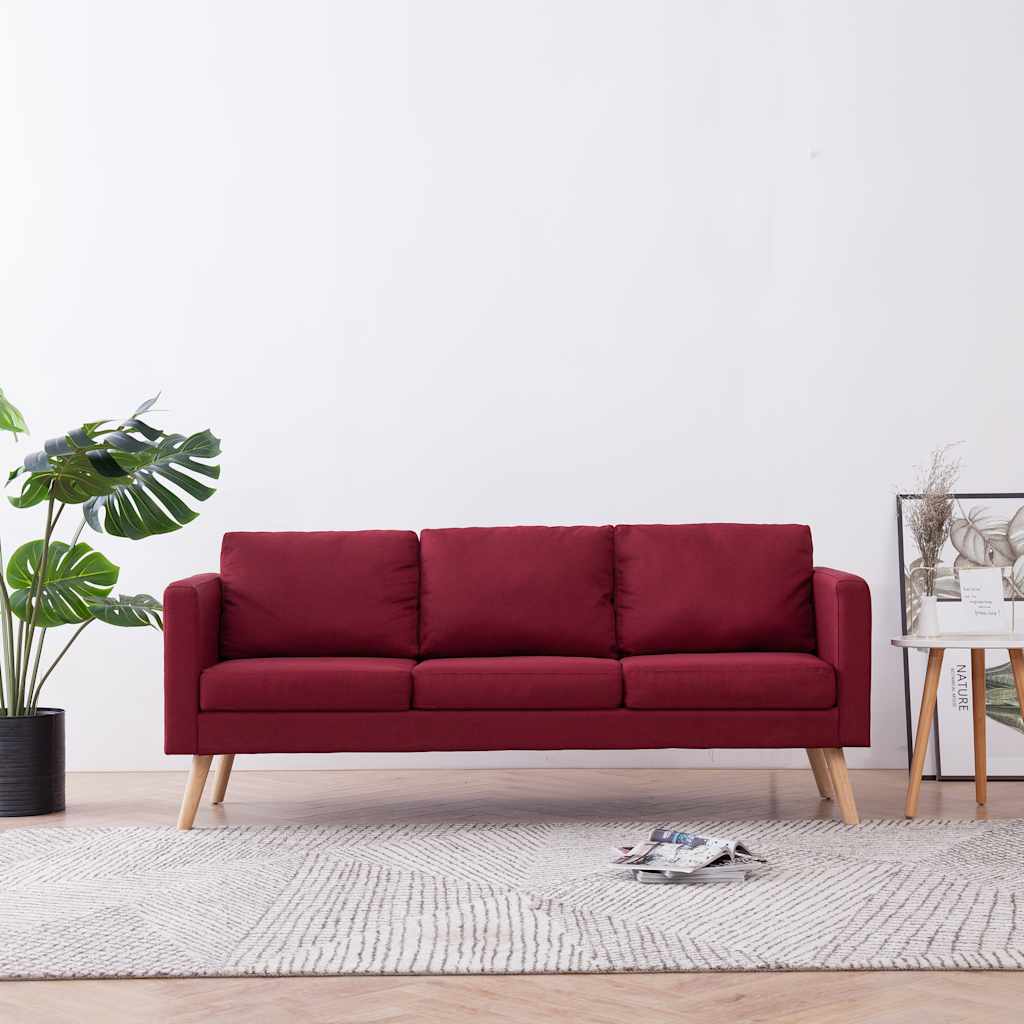 Driezitsbank stof wijnrood is nu te koop bij PeponiXL, paradijselijk wonen!