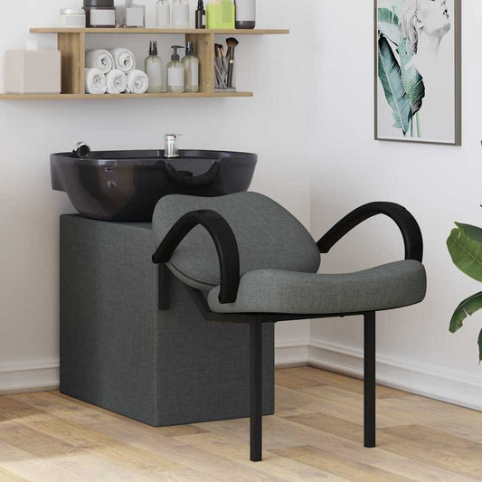 Shampoo Stoel Donkergrijs en Zwart 136 x 60 x 92 cm Stof is nu te koop bij PeponiXL, paradijselijk wonen!