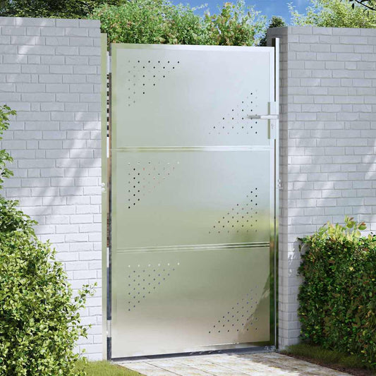 Tuinpoort 85 x 144 cm Roestvrij staal zilver Vergrendelbaar is nu te koop bij PeponiXL, paradijselijk wonen!
