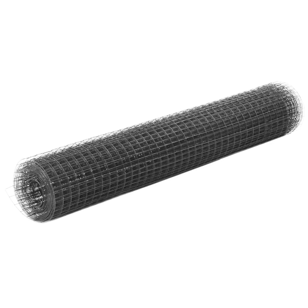 Kippengaas 10x1 m staal met PVC coating grijs is nu te koop bij PeponiXL, paradijselijk wonen!