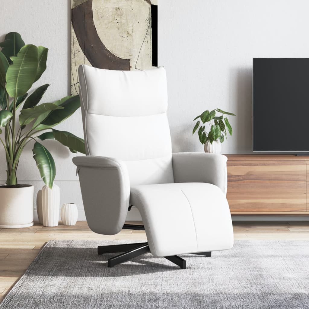 Fauteuil verstelbaar met voetensteun kunstleer wit is nu te koop bij PeponiXL, paradijselijk wonen!