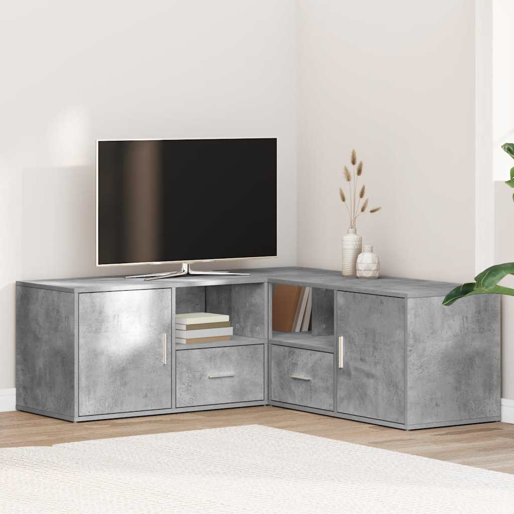 Hoekkast 200x40x45 cm bewerkt hout betongrijs is nu te koop bij PeponiXL, paradijselijk wonen!