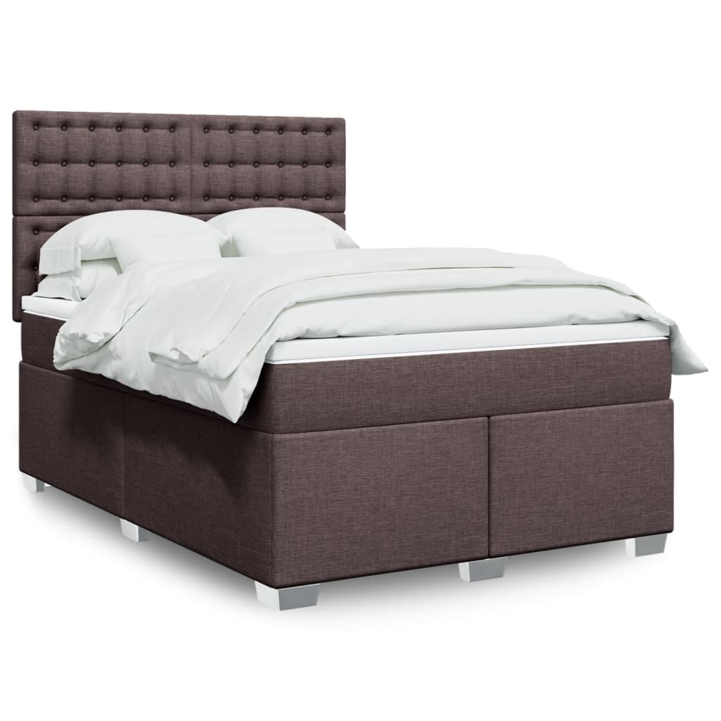 Boxspring met matras stof donkerbruin 160x200 cm is nu te koop bij PeponiXL, paradijselijk wonen!