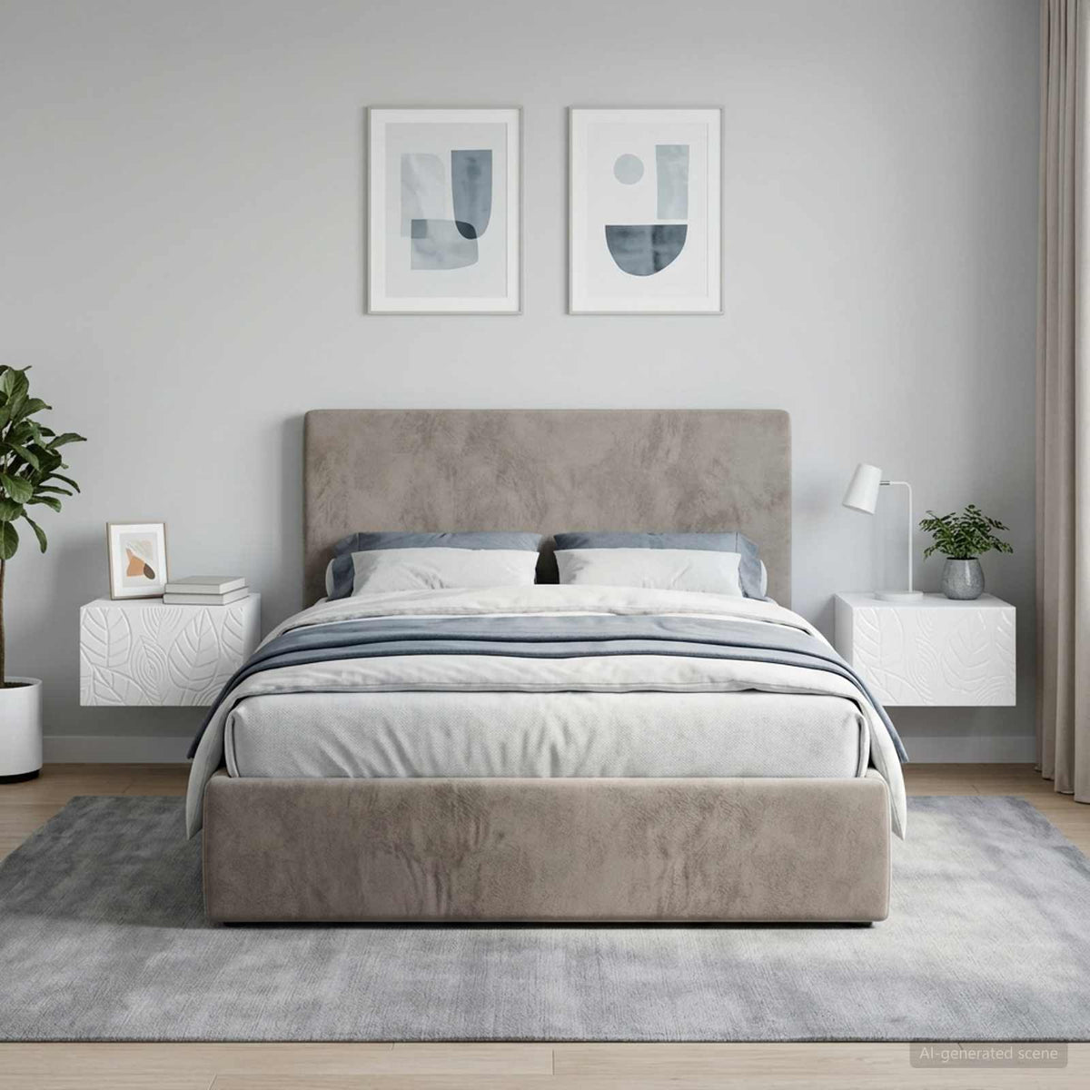 Wandbeugel Bedkast 2 pcs Hoogglans Wit 49 x 34,5 x 20 cm is nu te koop bij PeponiXL, paradijselijk wonen!