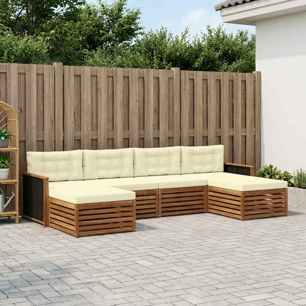 Sofa-Sets met kussen 6 pcs Massief Acaciahout is nu te koop bij PeponiXL, paradijselijk wonen!