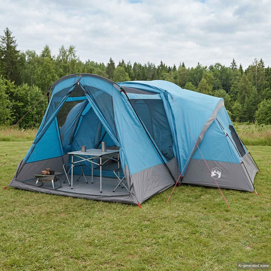 Trekkingtent met waterdichte regenfly 10-persoons Blauw is nu te koop bij PeponiXL, paradijselijk wonen!