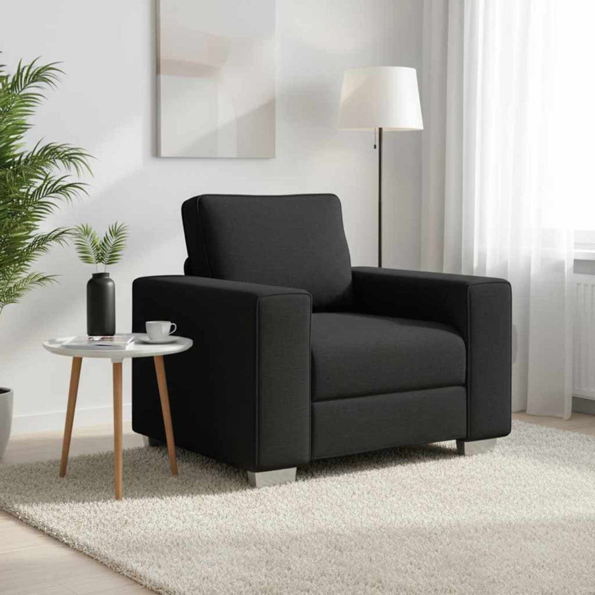 Sofa Stoel Zwart 100 cm Stof is nu te koop bij PeponiXL, paradijselijk wonen!