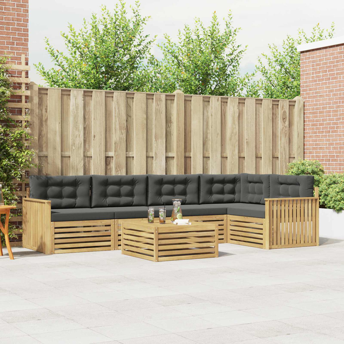 Buiten bankenset 6 pcs Wit en antracietkleurig 79 x 79 x 37 cm is nu te koop bij PeponiXL, paradijselijk wonen!