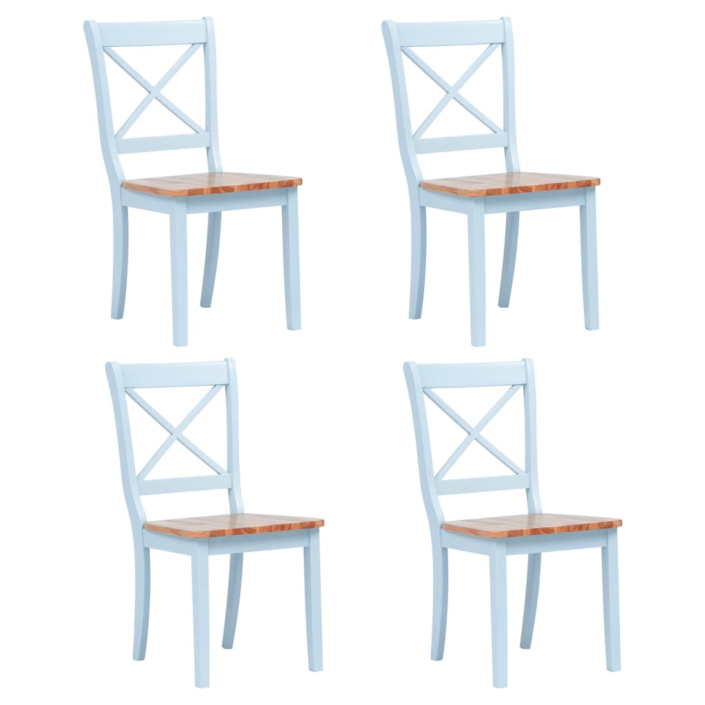Eetkamerstoelen 4 st massief rubberwood grijs en naturel is nu te koop bij PeponiXL, paradijselijk wonen!