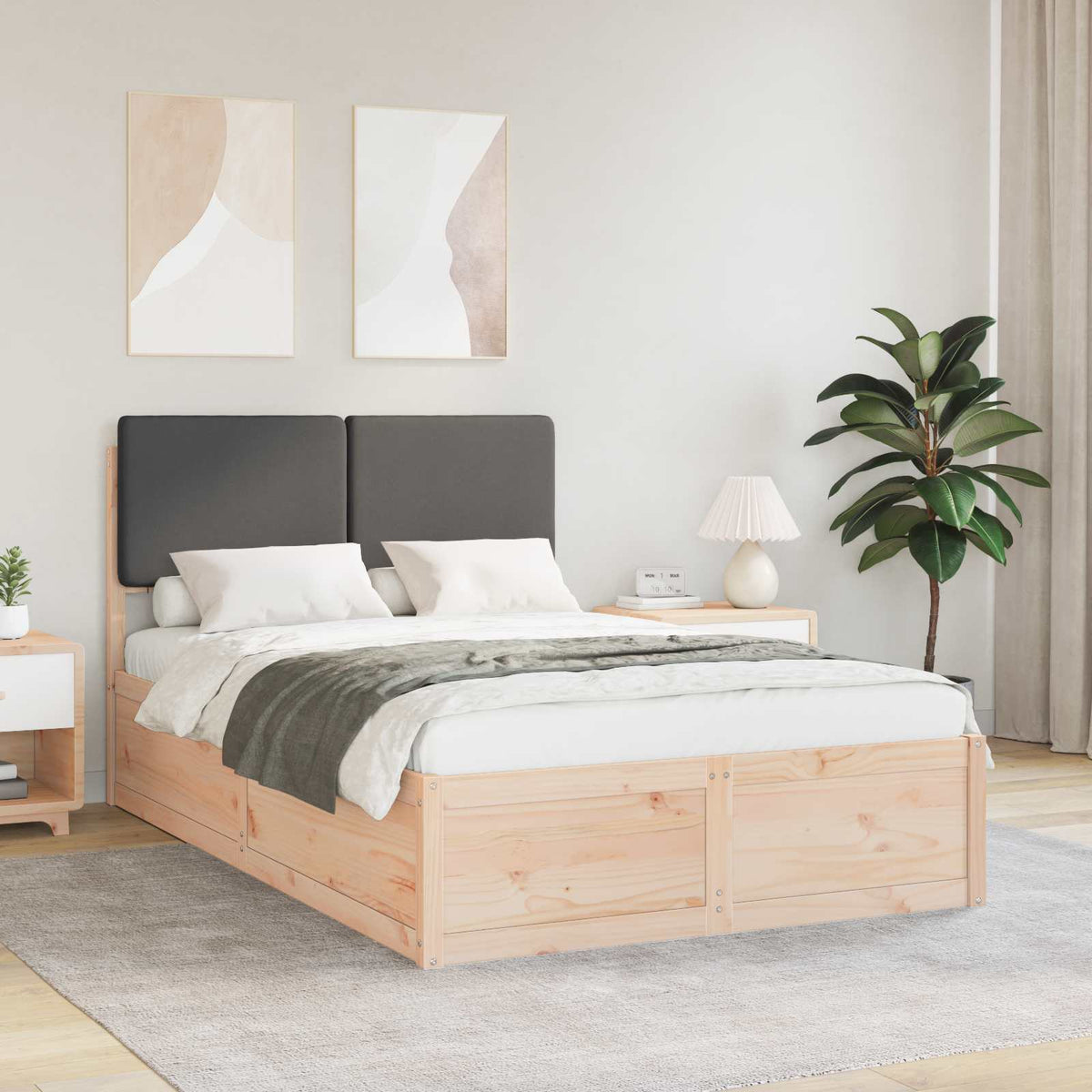 Bedframe met Gevoerd Hoofdgedeelte Donkergrijs 120 x 190 cm is nu te koop bij PeponiXL, paradijselijk wonen!