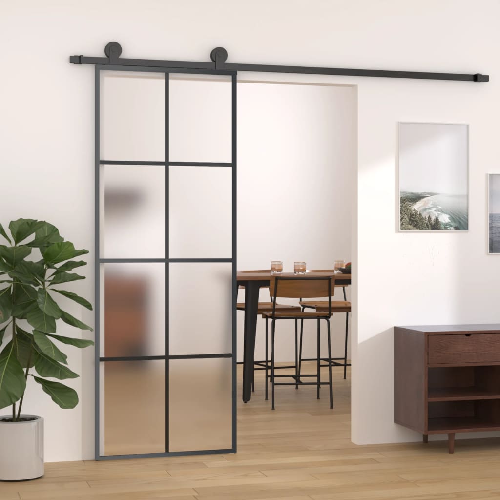 Schuifdeur met beslag 76x205 cm ESG-glas en aluminium is nu te koop bij PeponiXL, paradijselijk wonen!