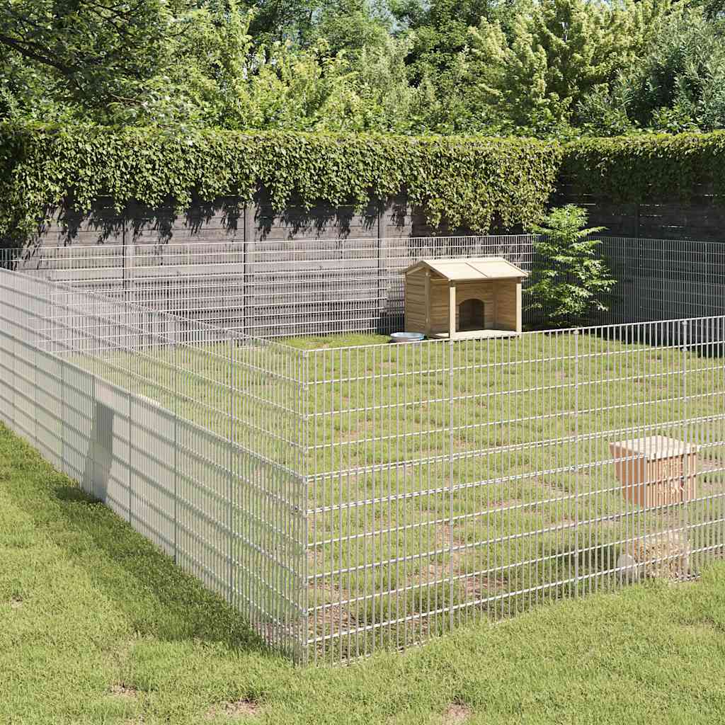 Dierenverblijf 48 panelen 54x100 cm gegalvaniseerd ijzer is nu te koop bij PeponiXL, paradijselijk wonen!