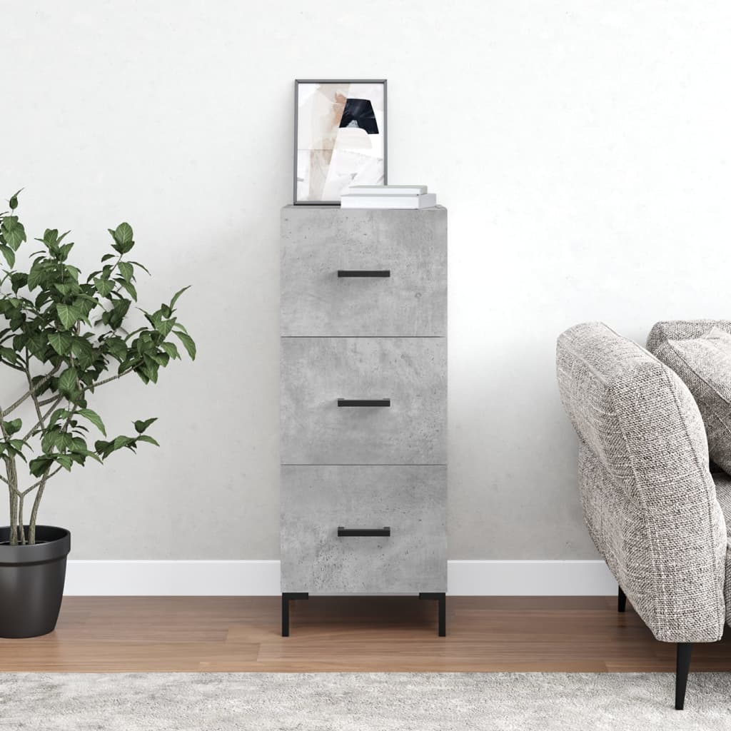 Dressoir 34,5x34x90 cm bewerkt hout betongrijs is nu te koop bij PeponiXL, paradijselijk wonen!