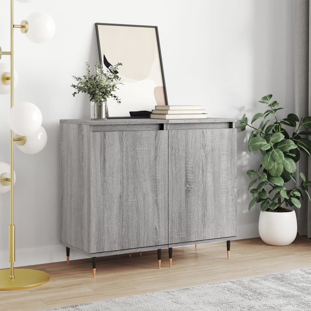 Dressoirs 2 st 40x35x70 cm bewerkt hout grijs sonoma is nu te koop bij PeponiXL, paradijselijk wonen!