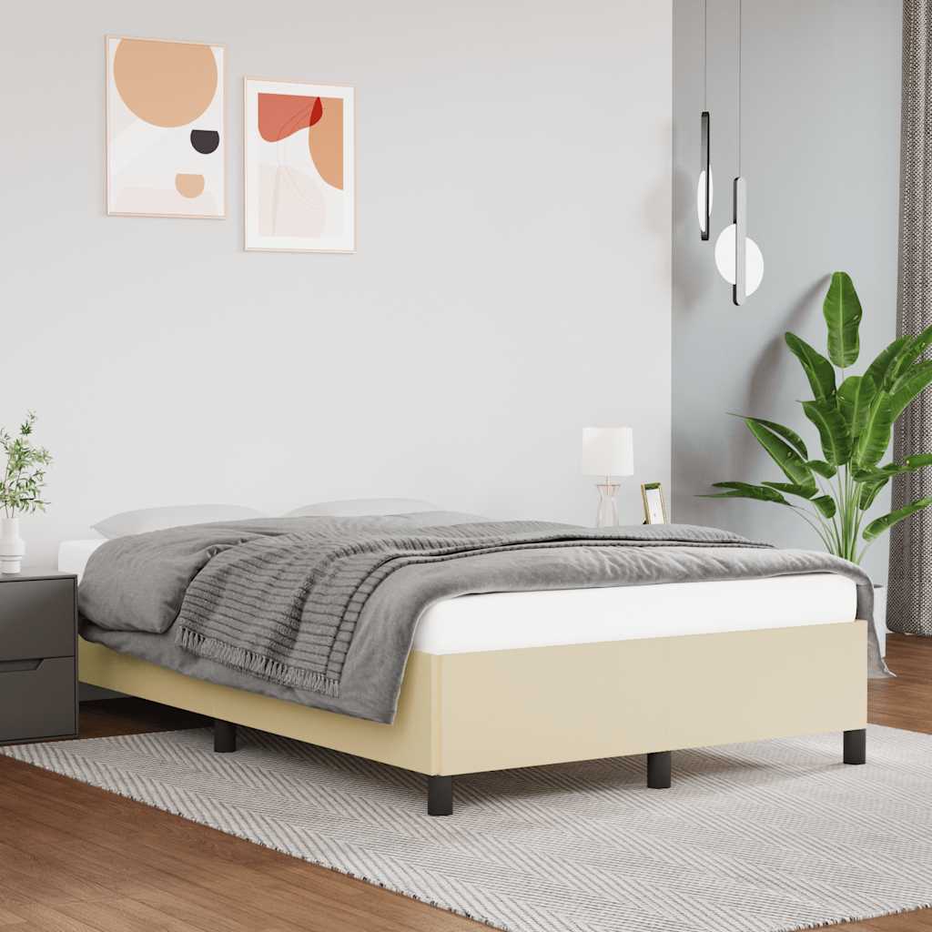 Bedframe zonder matras 120x190 cm kunstleer crème is nu te koop bij PeponiXL, paradijselijk wonen!
