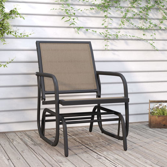 Schuifstoel voor tuin 61x76x87 cm textileen staal bruin is nu te koop bij PeponiXL, paradijselijk wonen!