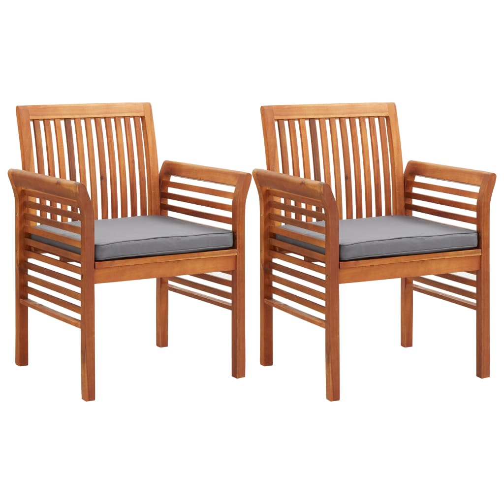 Tuinstoelen 2 st met kussens massief acaciahout is nu te koop bij PeponiXL, paradijselijk wonen!