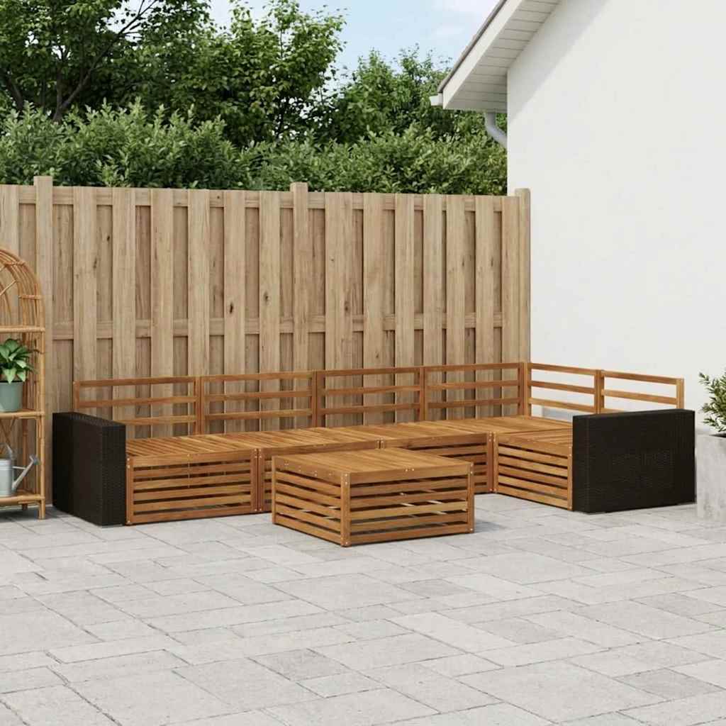 Buiten bankenset 6 pcs Naturel 79 x 79 x 37 cm is nu te koop bij PeponiXL, paradijselijk wonen!