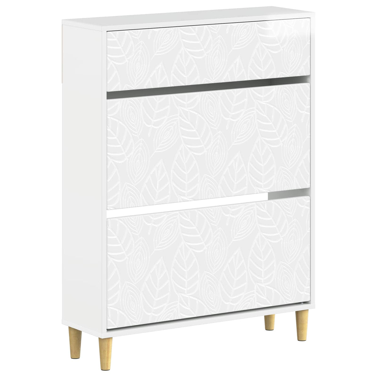 Schoenenkast DELFT 78 x 24 x 103 cm Bewerkt hout Hoogglans Wit is nu te koop bij PeponiXL, paradijselijk wonen!