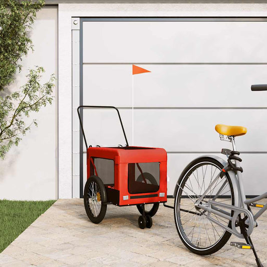 Hondenfietstrailer oxford stof en ijzer oranje en zwart is nu te koop bij PeponiXL, paradijselijk wonen!