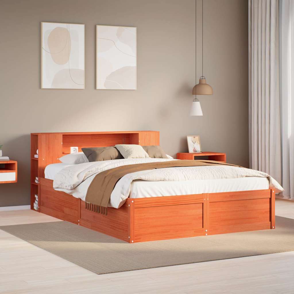 Bedframe zonder matras massief grenenhout wasbruin 150x200 cm is nu te koop bij PeponiXL, paradijselijk wonen!