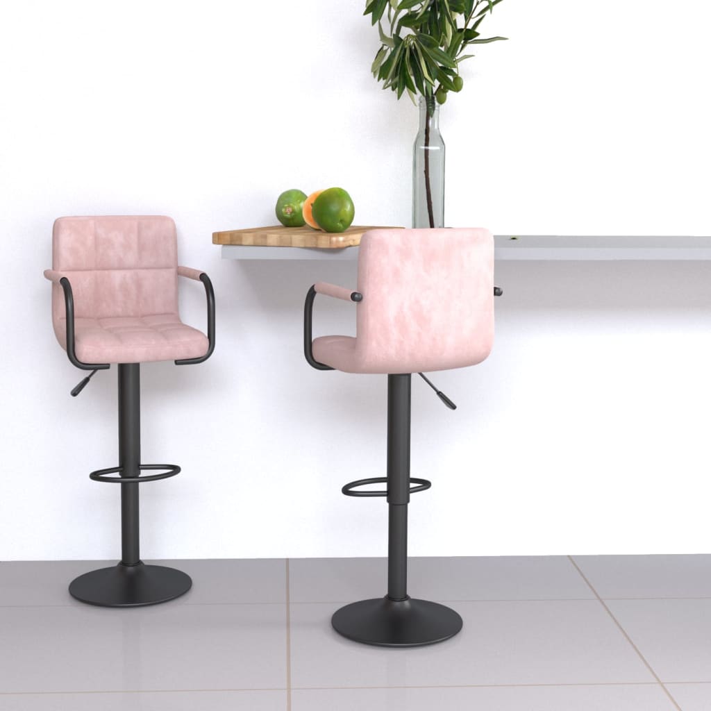 Barkrukken 2 st fluweel roze is nu te koop bij PeponiXL, paradijselijk wonen!