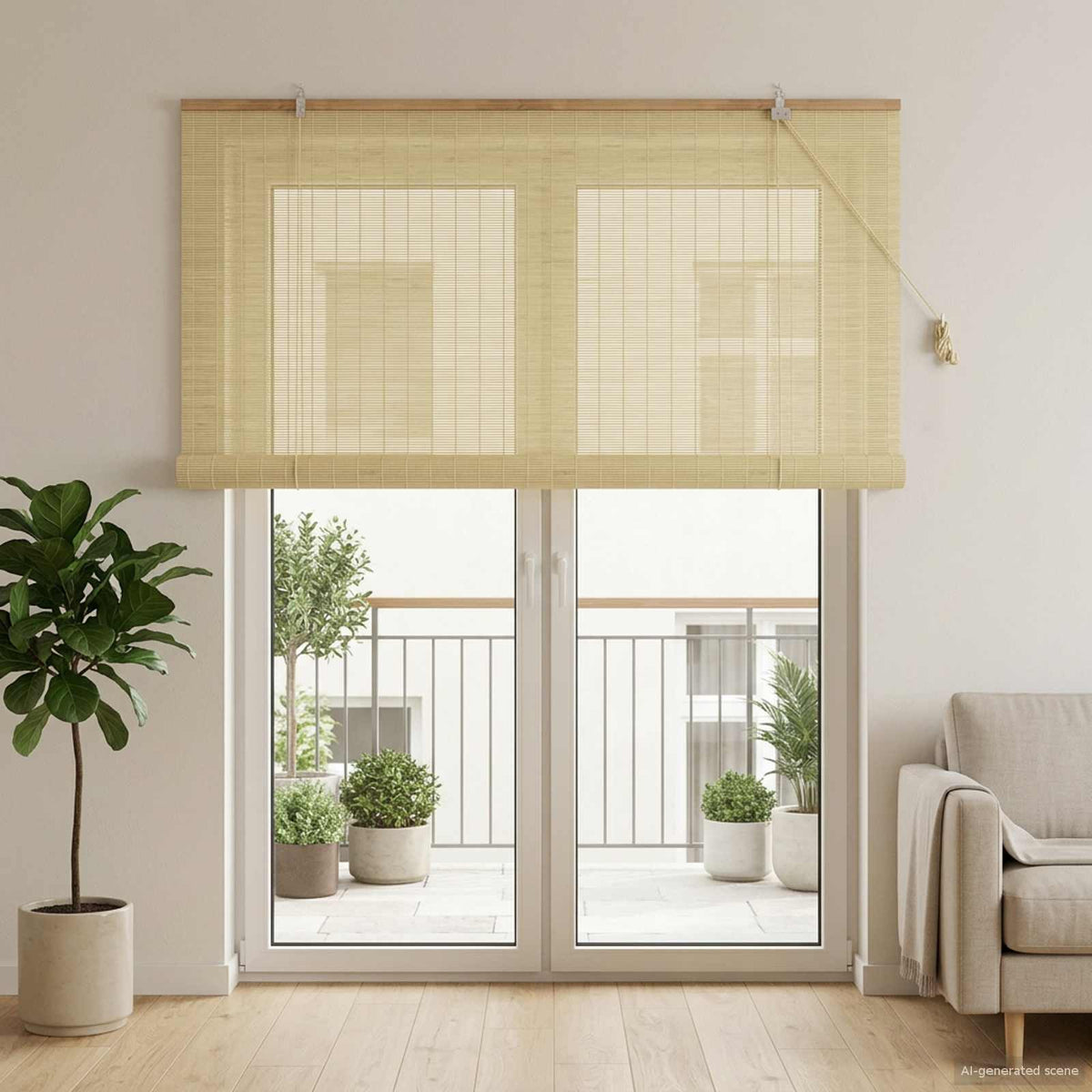 Rolgordijn Naturel 130 x 220 cm Bamboe is nu te koop bij PeponiXL, paradijselijk wonen!