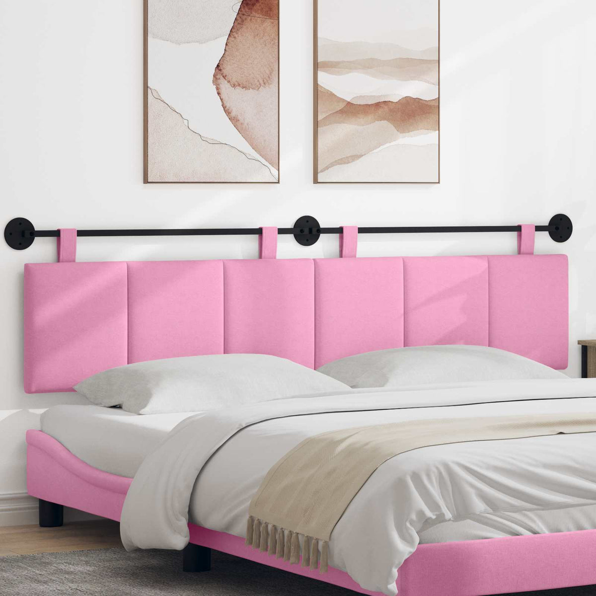 Hangend hoofdbord Roze Stof is nu te koop bij PeponiXL, paradijselijk wonen!