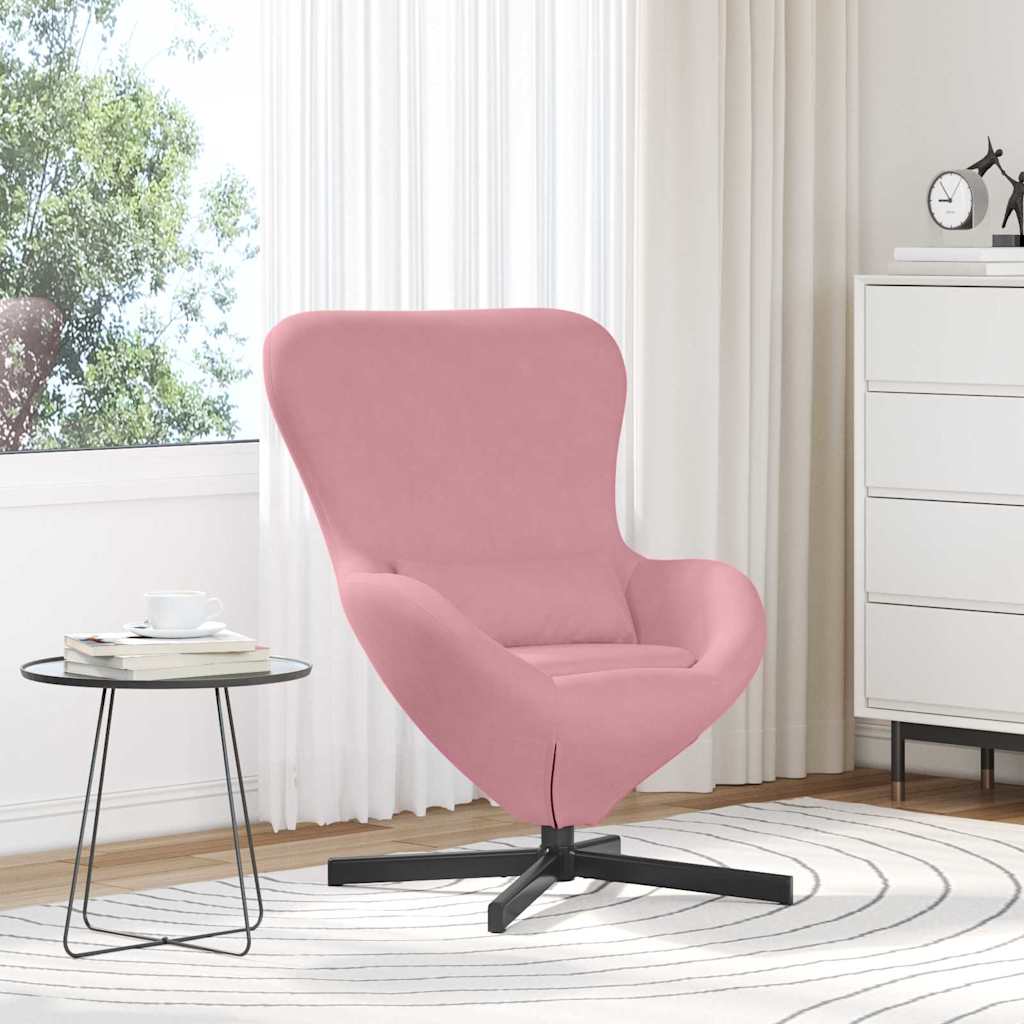 Eivormige stoel Roze 63 x 73 x 90 cm Fluweel is nu te koop bij PeponiXL, paradijselijk wonen!