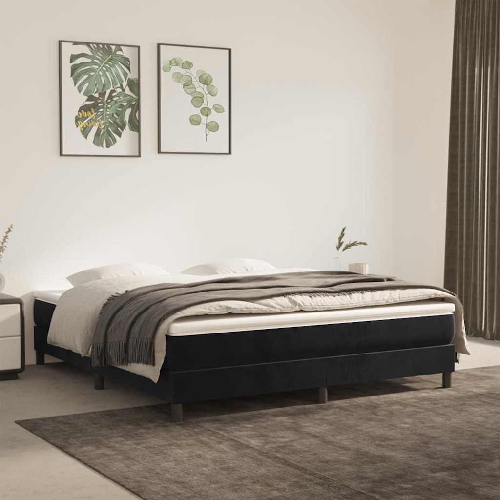 Pocketveringmatras medium 160x210x20 cm fluweel zwart is nu te koop bij PeponiXL, paradijselijk wonen!