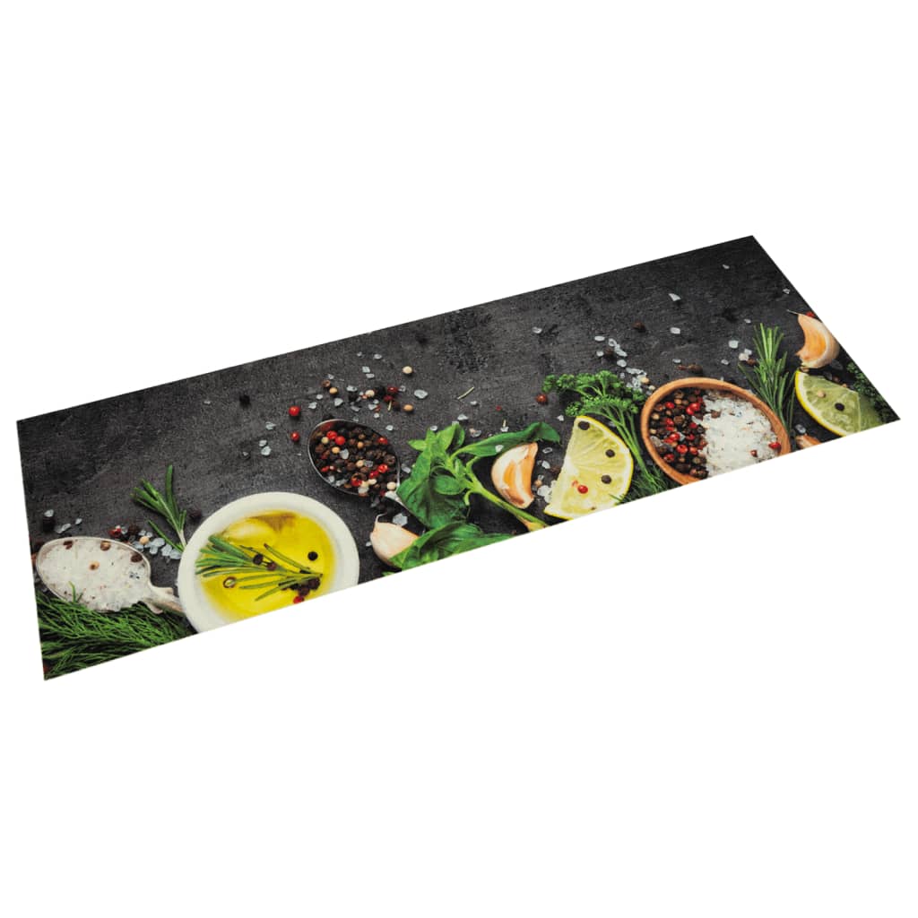 Keukenmat wasbaar kruidenprint 45x150 cm fluweel is nu te koop bij PeponiXL, paradijselijk wonen!