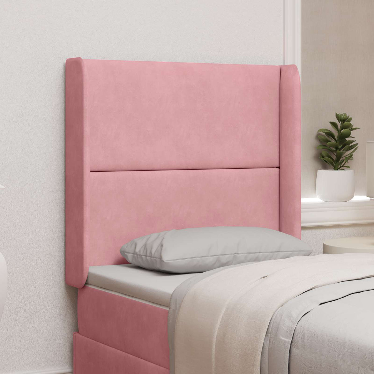 Hoofdbord oor Roze 80 x 16 x 4 cm Fluweel is nu te koop bij PeponiXL, paradijselijk wonen!