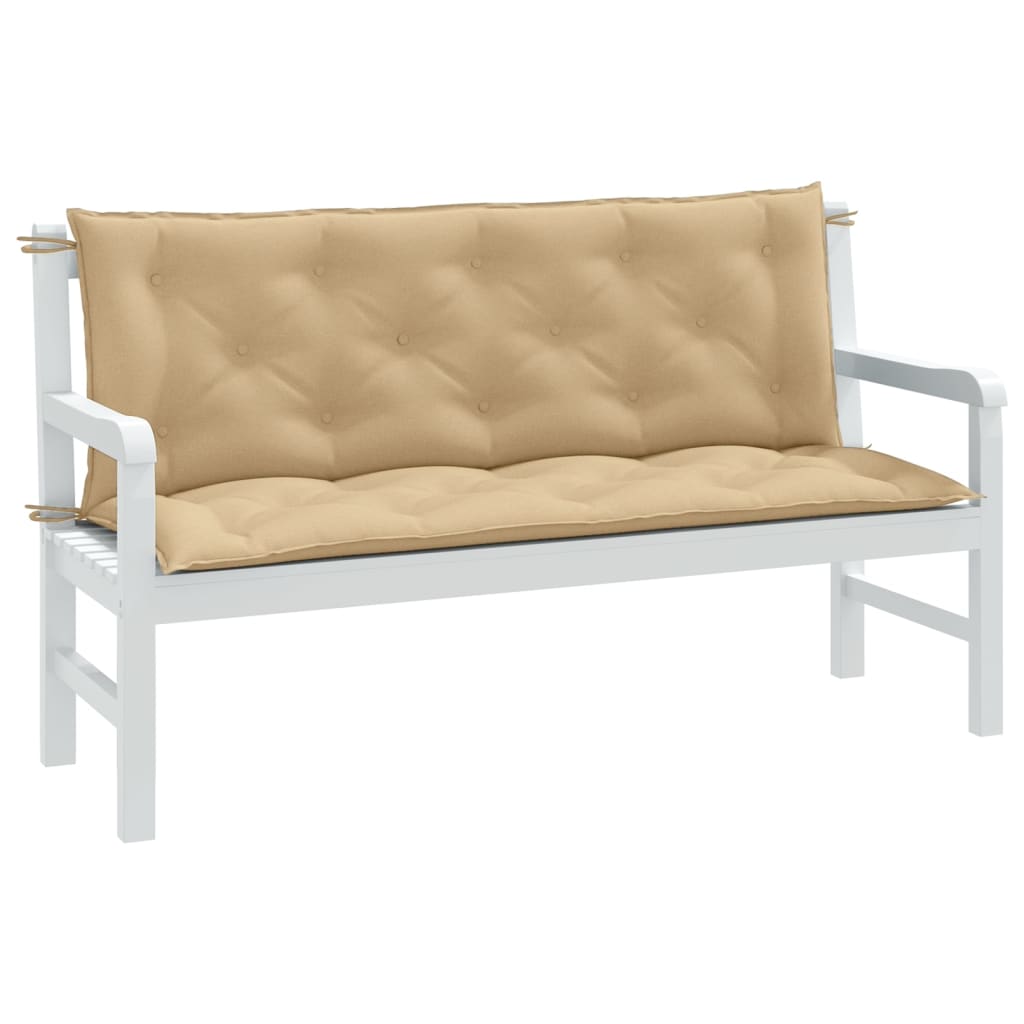 Tuinbankkussens 2 st 150x50x7 cm stof gemêleerd beige is nu te koop bij PeponiXL, paradijselijk wonen!