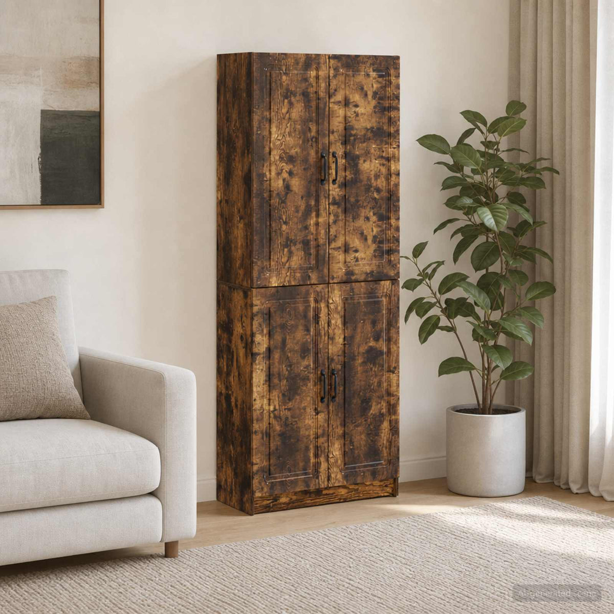 Kastenset 2 pcs Gerookt eiken Bewerkt hout is nu te koop bij PeponiXL, paradijselijk wonen!