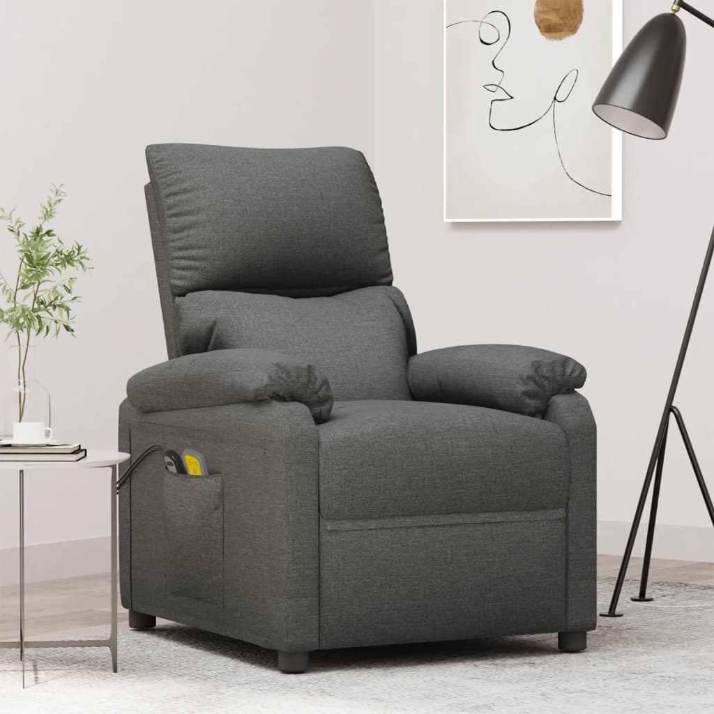 Massagestoel elektrisch stof donkergrijs is nu te koop bij PeponiXL, paradijselijk wonen!