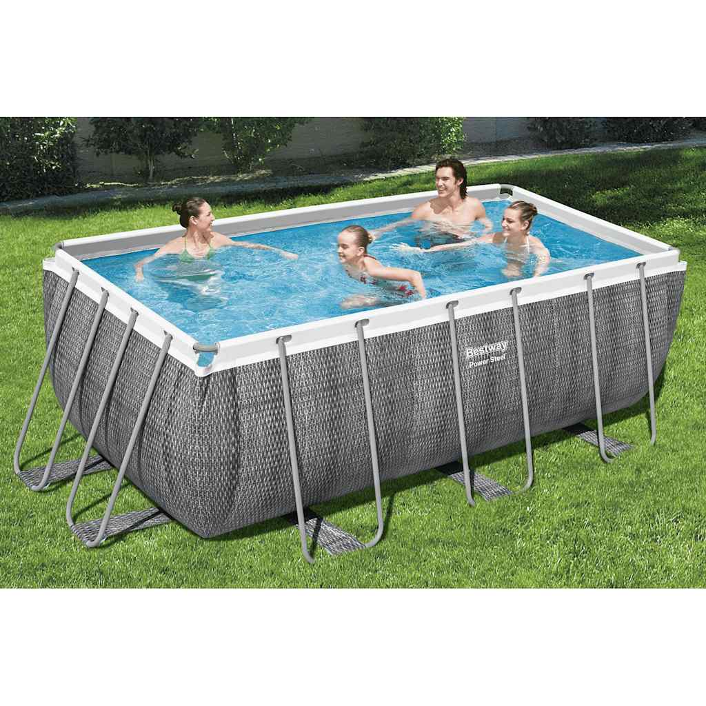 Zwembadset Power Steel rechthoekig 412x201x122 cm is nu te koop bij PeponiXL, paradijselijk wonen!
