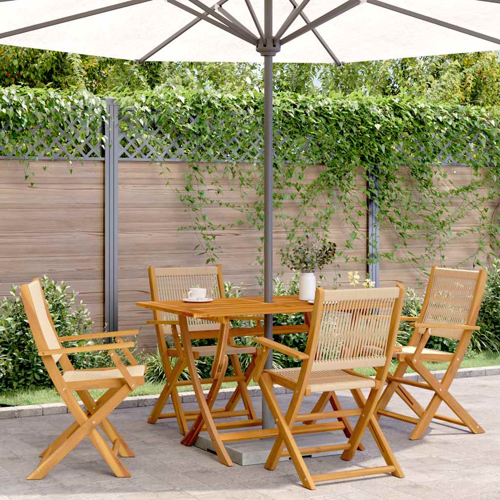 5-delige Tuinset polypropeen en massief hout beige is nu te koop bij PeponiXL, paradijselijk wonen!
