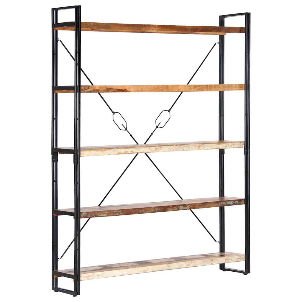 Boekenkast met 5 schappen 140x30x180 cm massief gerecycled hout is nu te koop bij PeponiXL, paradijselijk wonen!